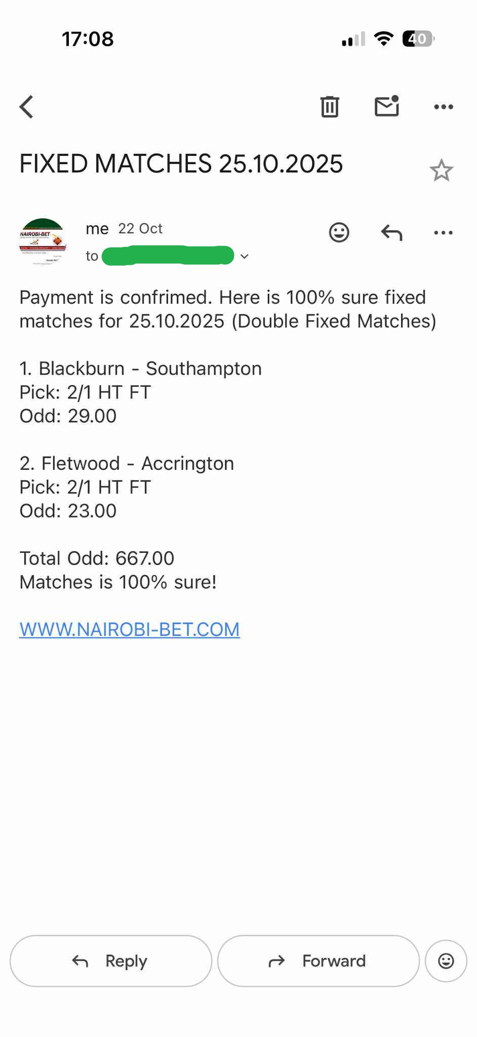 Correct Score Fixed Matches