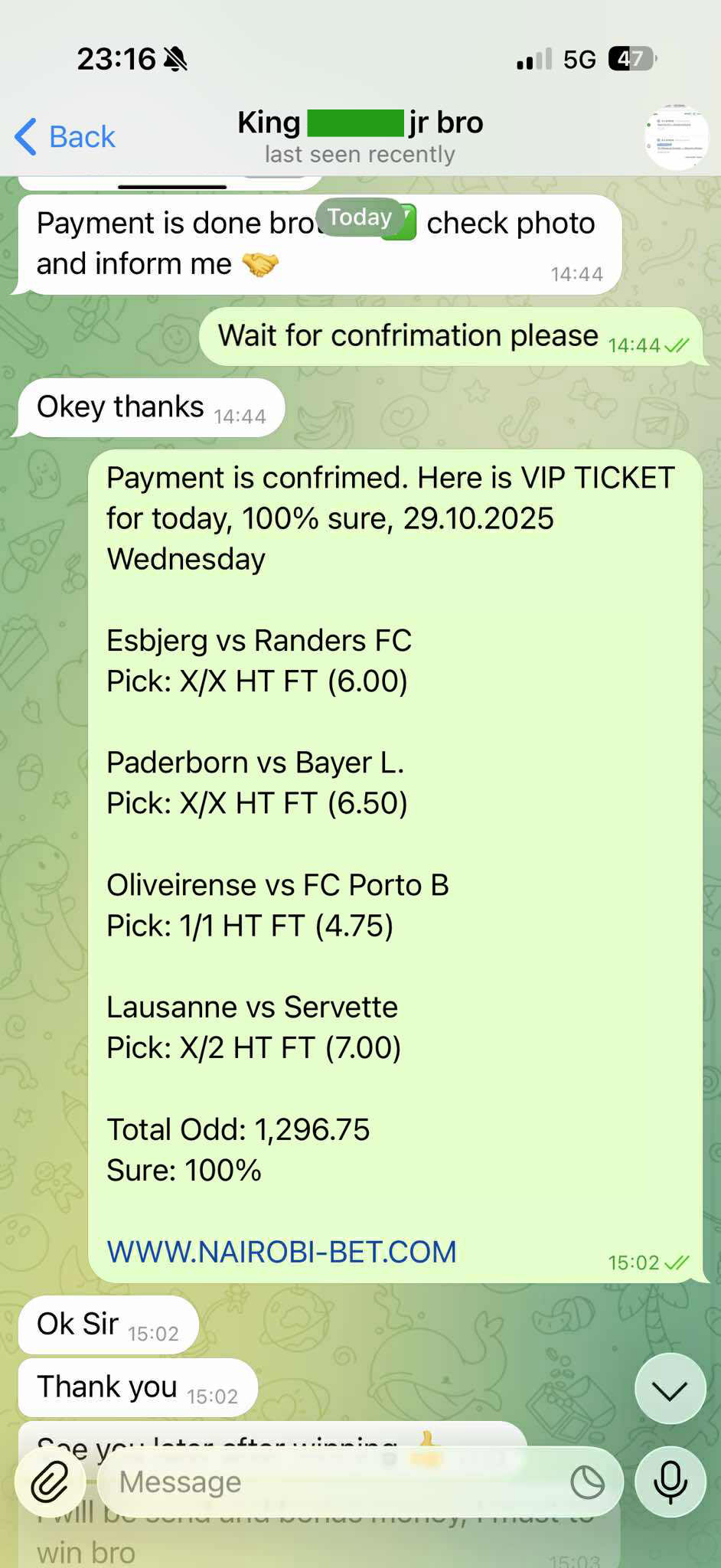 Correct Fixed Matches