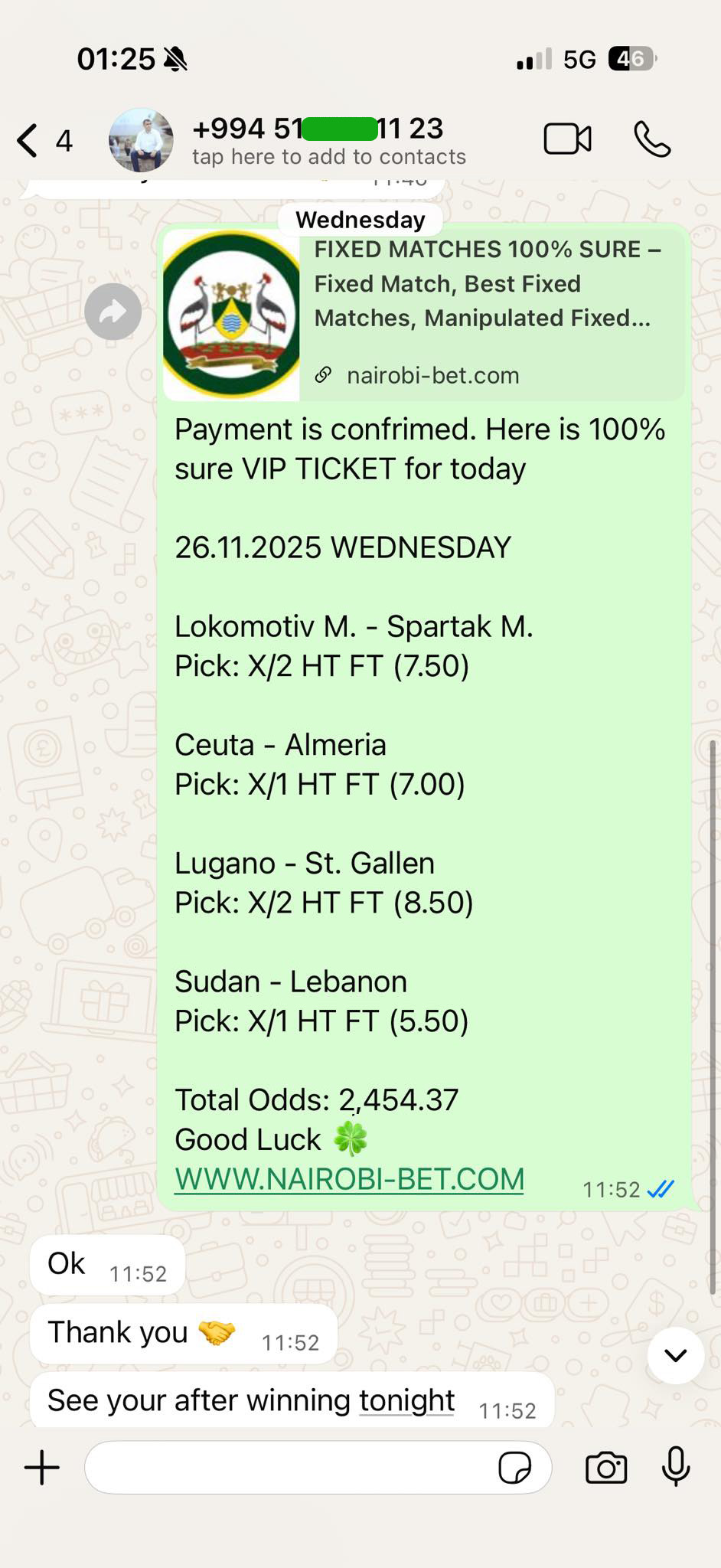 Fixed Match 100% Sure